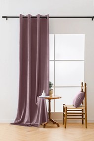 Jasnofioletowa zaciemniająca zasłona VELVET 140x270 cm Zawieszanie: Taśma z wiązaniami