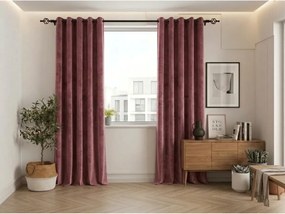 Zasłona zaciemniająca ELVIO VELVET 140x250 cm, staroróżowa Zawieszanie: Metalowe pierścienie