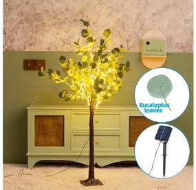 Aigostar - LED solarny dekor 150xLED/3,2m IP65 ciepła biel eukaliptus