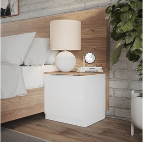 Stolik nocny biały/sonoma 50x42x50 betti