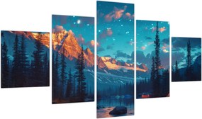 Obraz - Kemping w górach (125x70 cm)