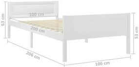 Białe drewniane łóżko jednoosobowe 100x200 - Siran 3X