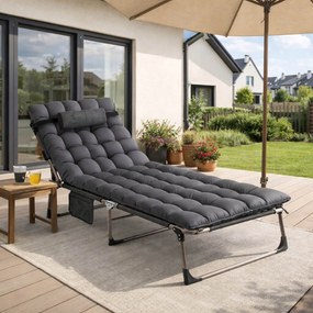 Leżak Ogrodowy VENUS 190x73 cm Szary