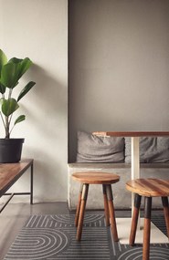 Dywan nowoczesny 3D Louis ciemny szary koło 200 cm x 200 cm