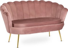 Sofa ZENDAYA Dwuosobowa Różowa Muszelka Glamour do Salonu