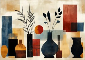 Obraz na szkle - Kubistyczne wazony (70x50 cm)