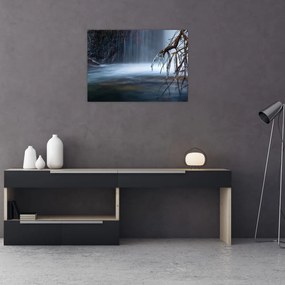 Obraz na szkle zimowej laguny (70x50 cm)