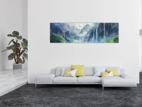 Obraz - Dolina wodospadów (170x50 cm)