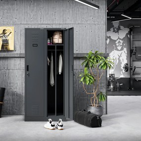 Szafka pracownicza metalowa antracytowa KACPER 1 Plus 400 x 1800 x 500 mm