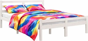 Podwójne białe drewniane łóżko 140x200 Z4-G72
