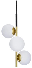 Lampa wisząca w kolorze złota ze szklanym kloszem 32.5x32.5 cm Duo – Candellux Lighting