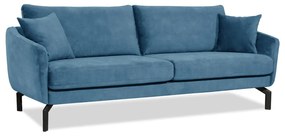 Niebieska sofa z aksamitnym obiciem Scandic Magic, szer. 230 cm