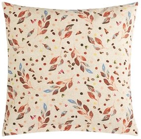 Poduszka Bellatex Berta Listek brązowy, beżowy, 45 x 45 cm