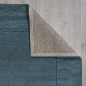 Niebieski wełniany dywan tkany ręcznie 160x230 cm Textured Wool Border – Flair Rugs