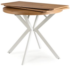 Stół Okrągły Rozkładany DORIAN 80-160 cm Dąb Złoty/Biały Skandynawski