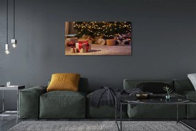 Obraz drukowany na płótnie Prezenty i Choinka