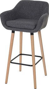 Stołek barowy Vaasa T381,  tekstylny, szary