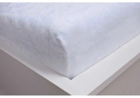 Białe prześcieradło z mikropluszu z gumką 90x200 cm – Jerry Fabrics