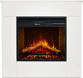 Kominek elektryczny, stojący, drewno białe, wyprodukowany we Włoszech, MICHELANGELO, 96x36x90h