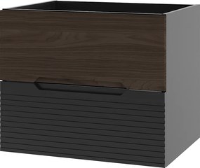 Szafka Łazienkowa pod Umywalkę 60cm Czarny Mat / Orzech Avella