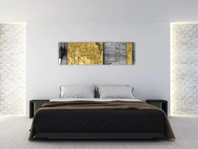 Obraz - Złote kwadraty N⁰2 (170x50 cm)