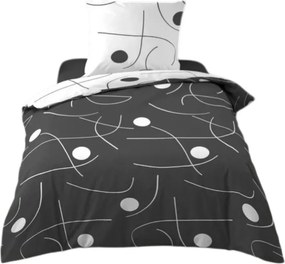 Biało-ciemnoszara pościel jednoosobowa z mikrowłókna 140x200 cm Sonate – douceur d'intérieur