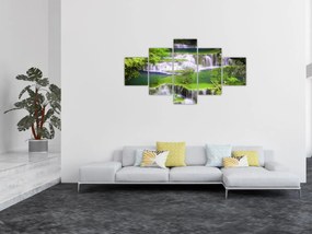 Obraz - Wodospady Huay Mae Khamin, Kanchanaburi, Tajlandia (125x70 cm)