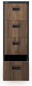 Metalowa szafa kartotekowa SARA V4, 460 x 1320 x 620 mm, Eco Design: antracytowa/ orzech