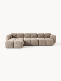 Sofa modułowa Teddy-Bouclé z pufem Tayla (4-osobowa)