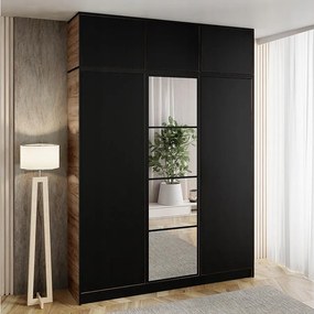 Garderoba z nadstawką EDEN 3D Dąb Craft Złoty + Czarny Wzór 4