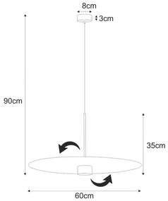 Lampa wisząca z dużym kloszem czarna N4-K08