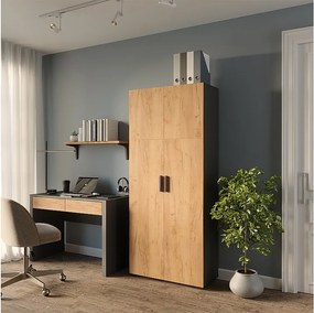 Półka na akta antracyt/złoty dąb 80x37x183.8 frank