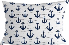 Bawełniana poszewka na poduszkę NAVYSTA POLY 50x70 cm, niebiesko-biała