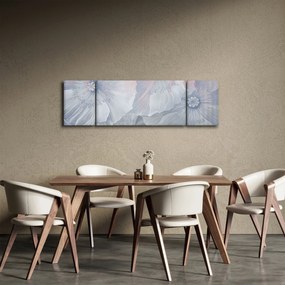 Obraz - Niebieskie kwiaty na ścianie (170x50 cm)