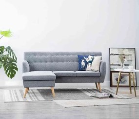 Tapicerowana pikowana sofa Kova 2L - jasny szary