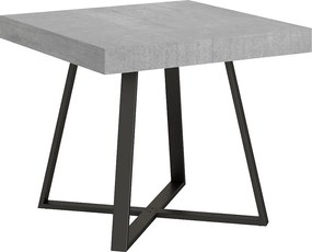 Stół rozkładany 90/194x90 cm Abbraccio cementu nogi antracytowe