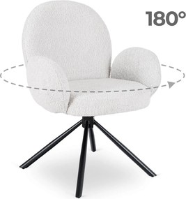 Krzesło Tapicerowane Obrotowe do Salonu MUSSO Szare Nowoczesne