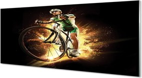 Panel szklany do Kuchni Rower na Czarnym Tle