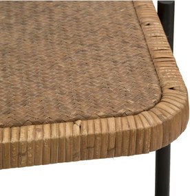 Czarno-naturalny rattanowy stolik 55x75 cm Cebu – Mauro Ferretti