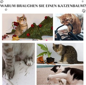 Drapak z piłeczkami do zabawy drapak do ostrzenia pazurów słupek z liny sizalowej kolor beżowy | Aosom.pl