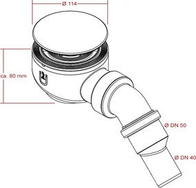 Złączka odpływowa typu B
