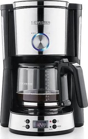 Ekspres do Kawy Programowalny 10 filiżanek 1,4L 1000W Wybór Aromatu LCD Czarny Inox Severin - 4826