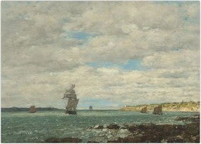 Obraz - Eugène Boudin, Coast of Brittany, reprodukcje (70x50 cm)