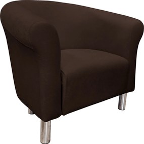 Fotel Milo tkanina Mikrofaza stylowy fotel do salonu i sypialni : Kolor nogi - Chrom, Kolor tkaniny - 4 MIKROFAZA, Wysokość nogi - 15 cm