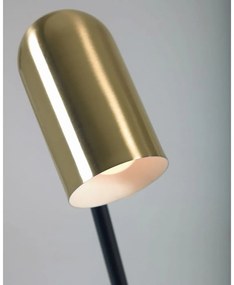 Czarna/w kolorze złota lampa stojąca z metalowym kloszem (wysokość 152 cm) Clemence – Kave Home