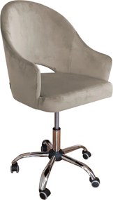 Fotel obrotowy VELVET tkanina Welur krzesło biurowe : Kolor Stelaża - Chrom, Kolor tkaniny - VELVET - MG09, Typ siedziska - Siedzisko obrotowe 360°, Typ tkaniny - Velvet