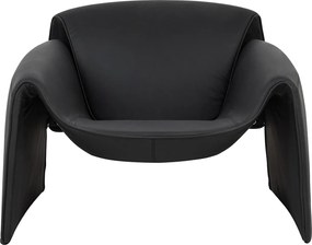 Designerski fotel wypoczynkowy z czarnej ekoskóry Flessi