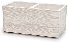 Doniczka ogrodowa 77 x 38,5 x 37 cm biała Madera Square ECO Wood PROSPERPLAST