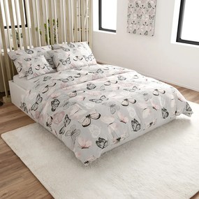 PrzytulneMieszkanie.pl PrzytulneMieszkanie.pl Pościel z mikrofibry MY BUTTERFLY jasnoszara Rozmiar pościeli: 2 szt 70 x 90 cm | 200 x 220 cm
