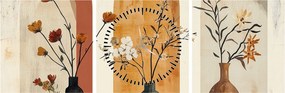 Obraz - Wazony w łukach (z zegarem) (90x30 cm)